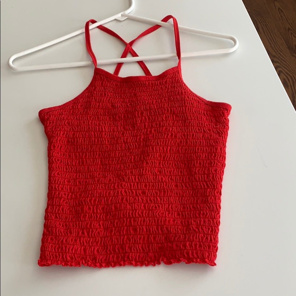 Red crop top